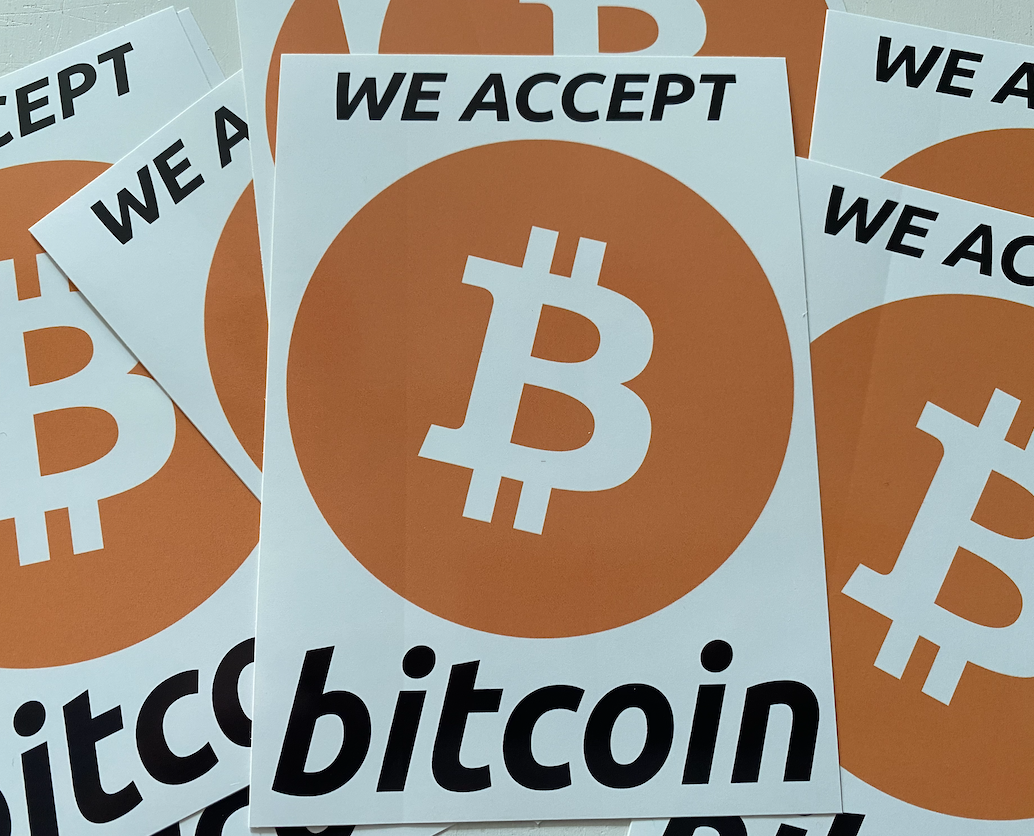 4x Sticker We Accept Bitcoin 